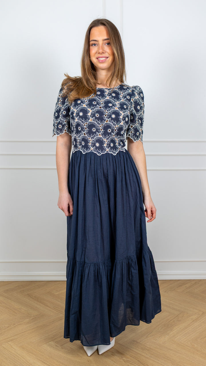 Broderie Anglaise Maxi Dress Marine
