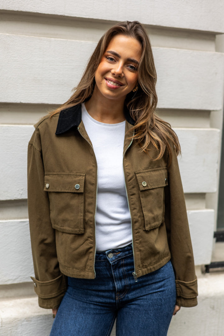 Rivera Canvas Boxy Jacket Army