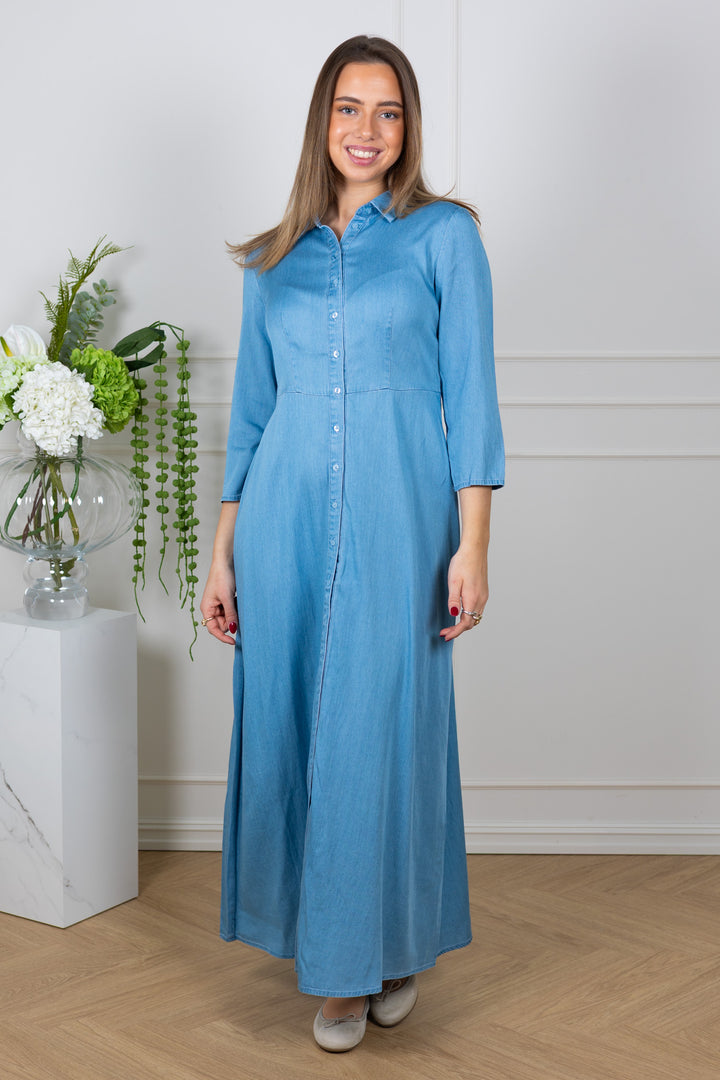 Savanna 3/4 Long Chambray Dress Skyway