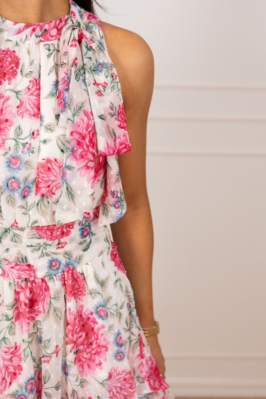 Marli Big Flower Dress Creme