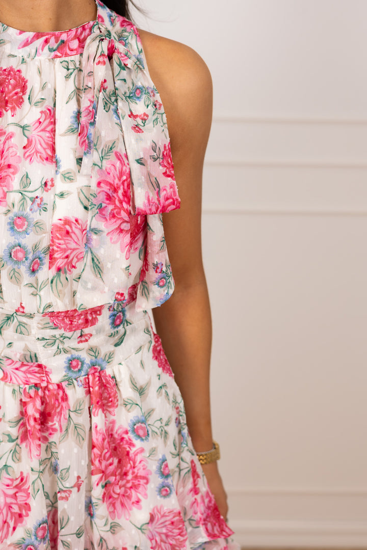 Marli Big Flower Dress Creme