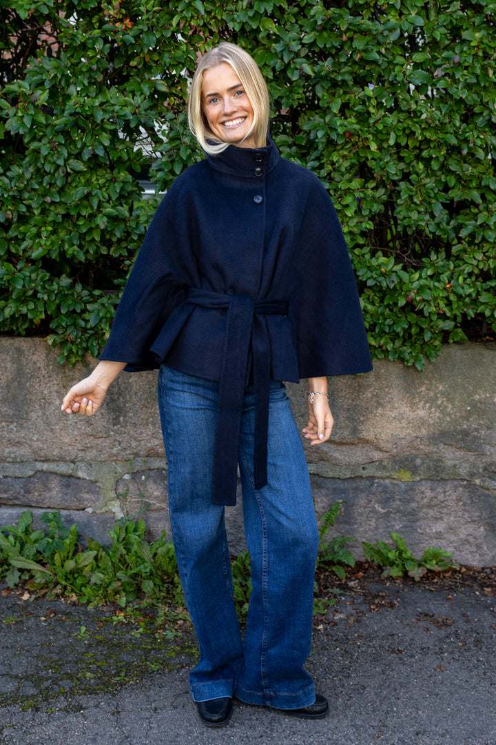 Almio Handmade Wool Blend Jacket Navy Blazer