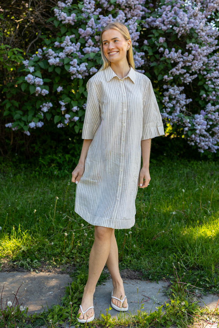 Berrit Dress Neutral Stripe
