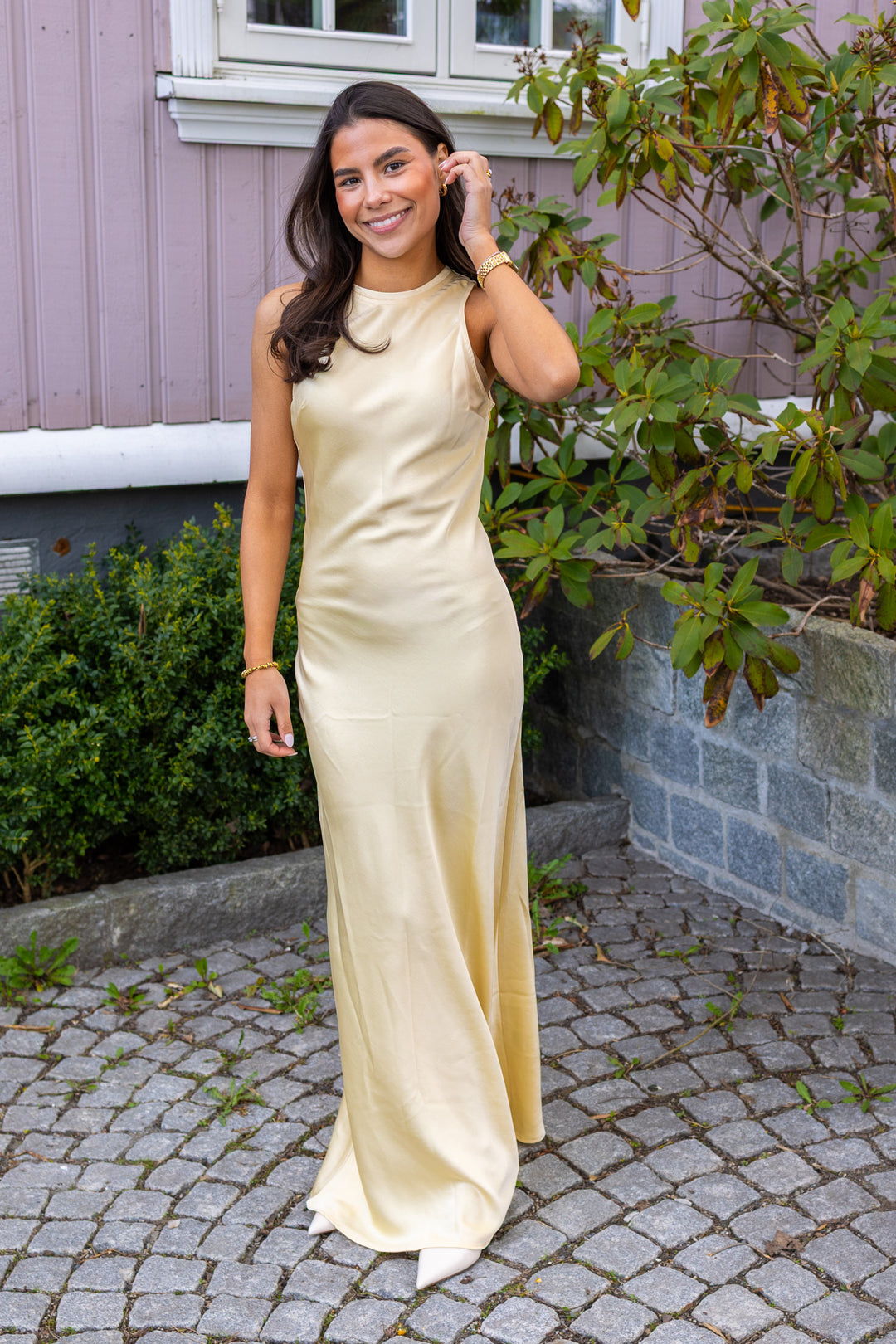 Celinie Heavy Sateen Dress Light Yellow