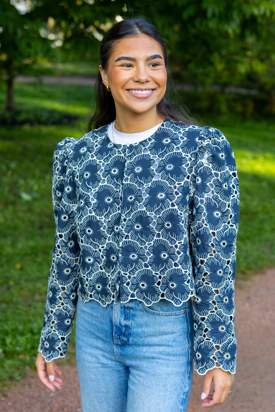 Broderie Anglaise Jacket Marine