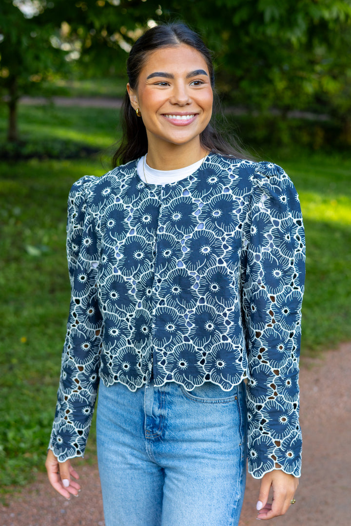 Broderie Anglaise Jacket Marine