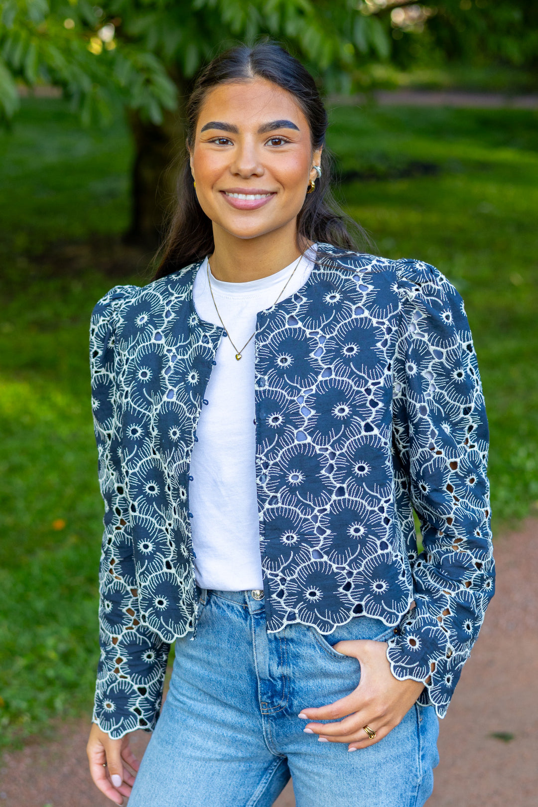 Broderie Anglaise Jacket Marine