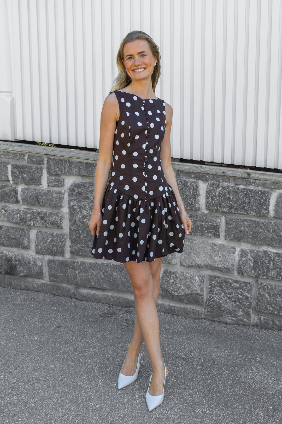 Sevilla Dress Small Brown Dot