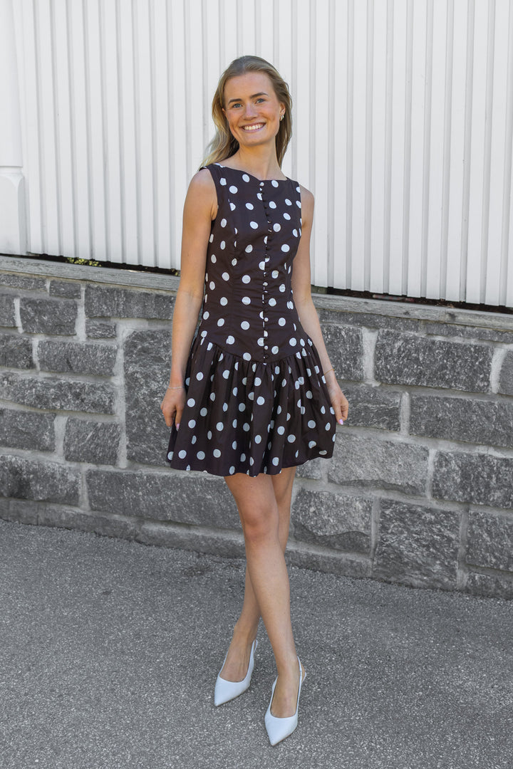 Sevilla Dress Small Brown Dot