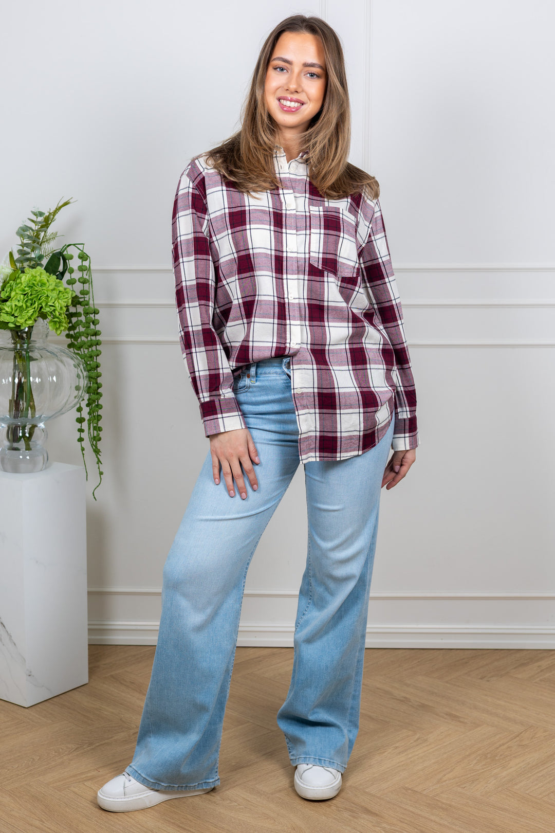 Samea Shirt Tawny Port Check