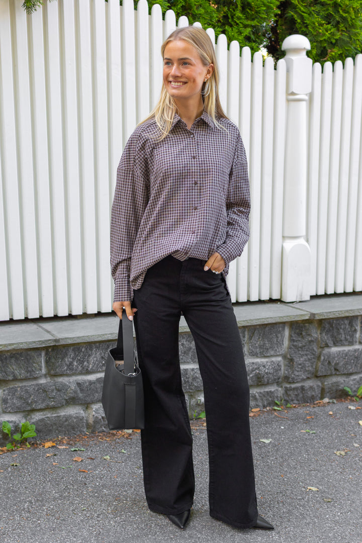 Sonja Check Shirt Dark Brown