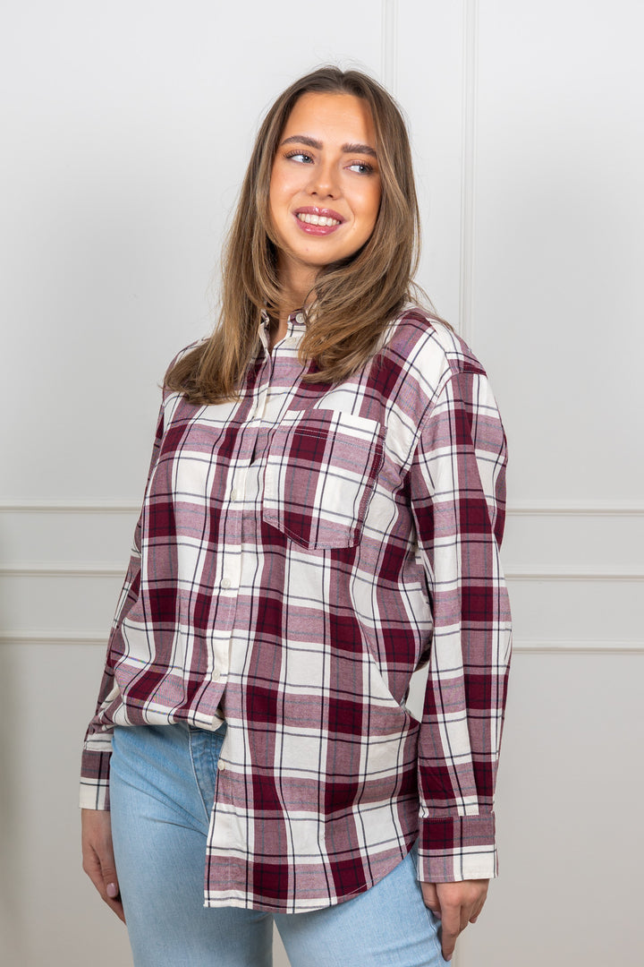 Samea Shirt Tawny Port Check