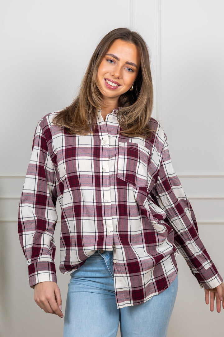 Samea Shirt Tawny Port Check
