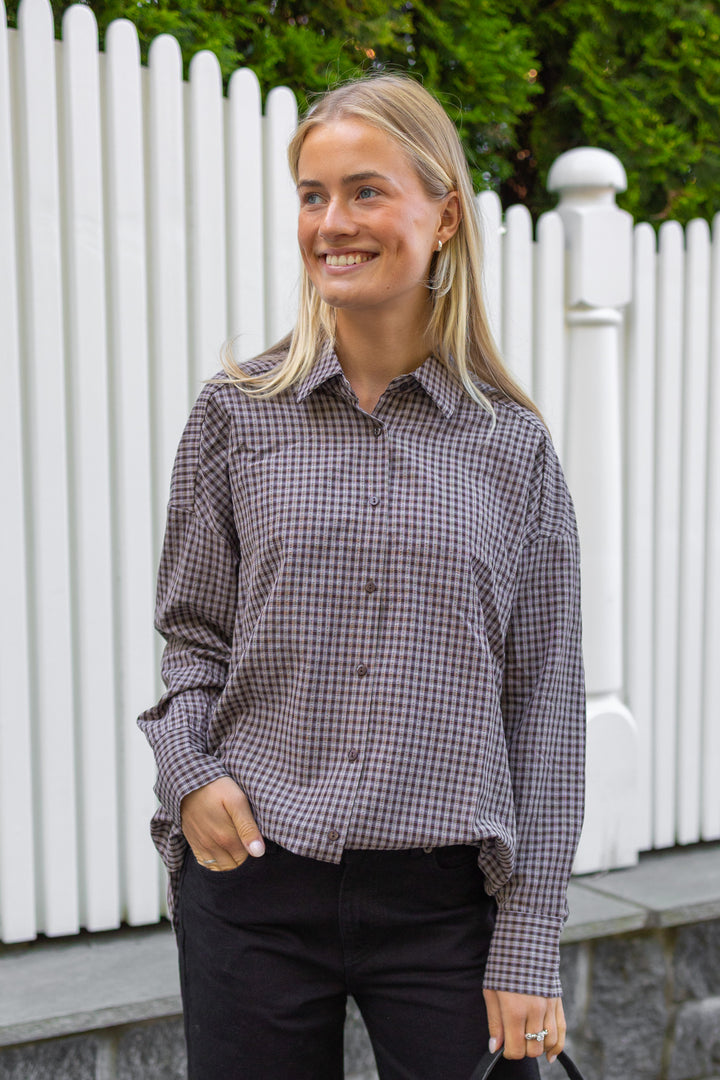 Sonja Check Shirt Dark Brown