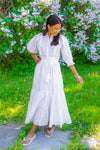Cotten Slub Midi Dress White