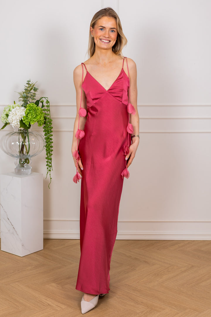 Colly Heavy Sateen Dress Cherry Pink