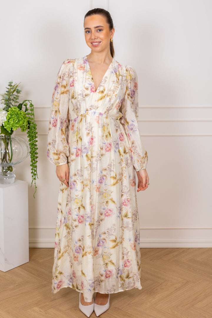 Silfi Vintage Flower Dress Off White