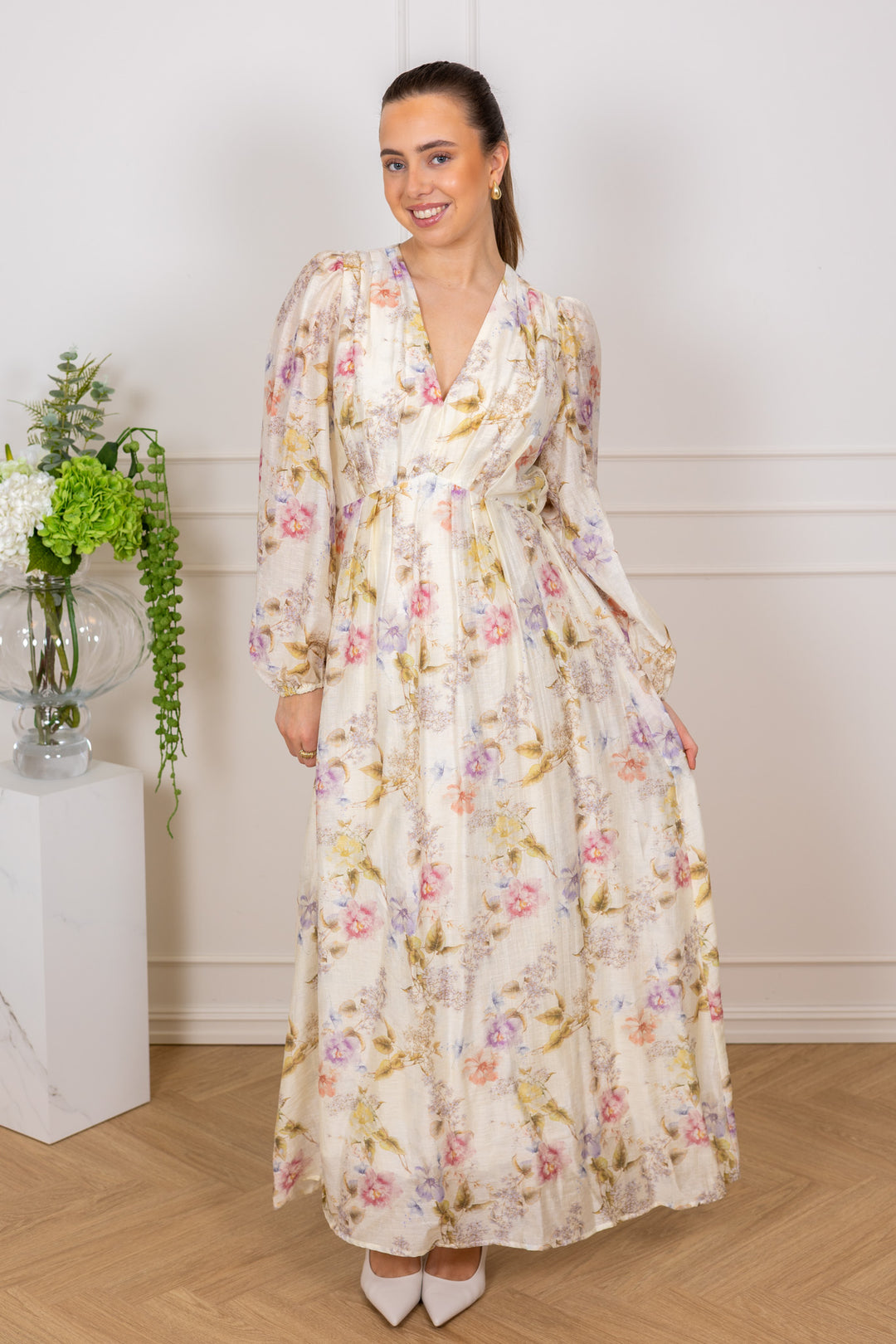Silfi Vintage Flower Dress Off White