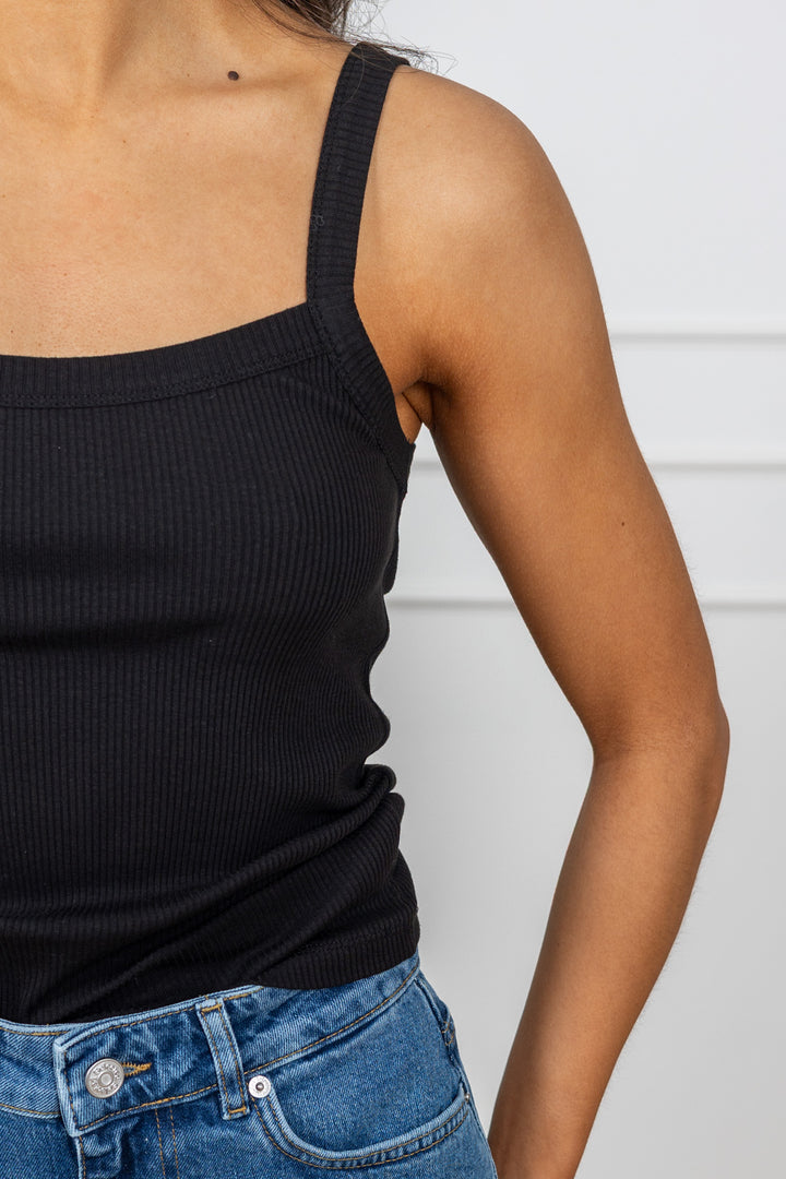 Celica Anna Strap Tank Top Black