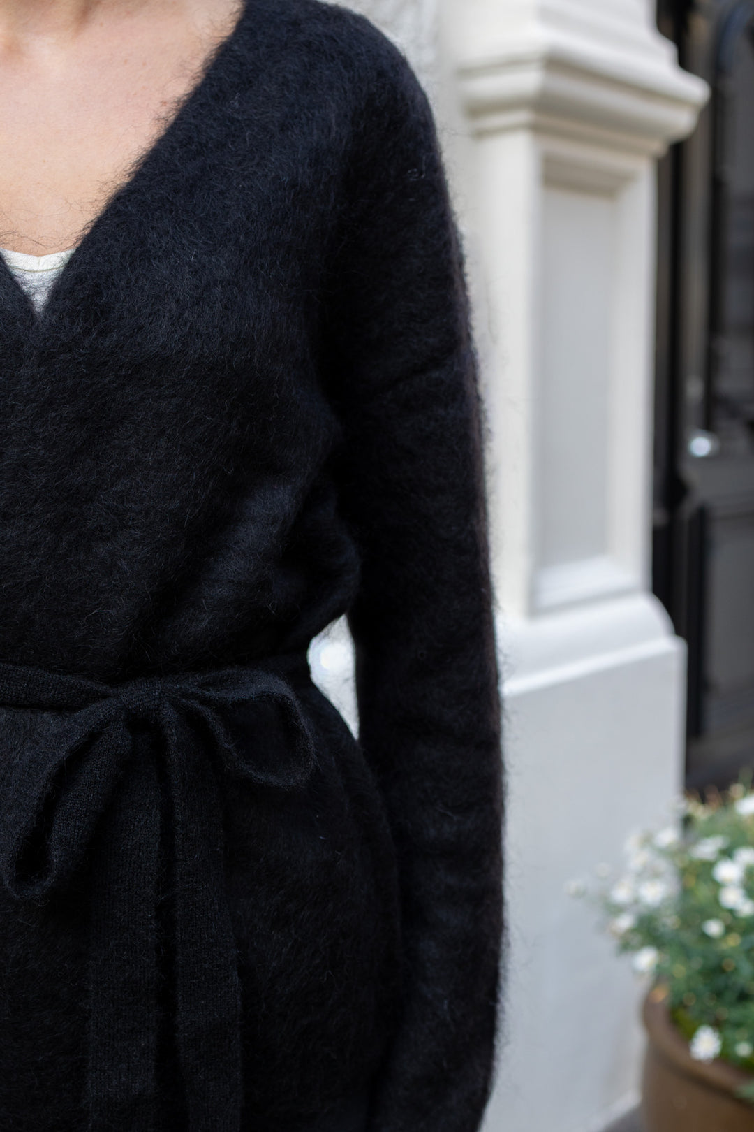 Tilde Ls Belt Knit Cardigan Black
