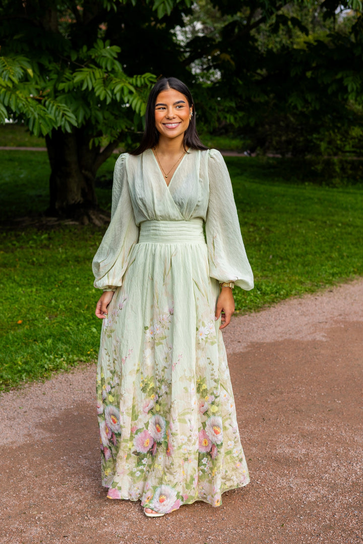 Viscose V-Neck Dress Growing Garden