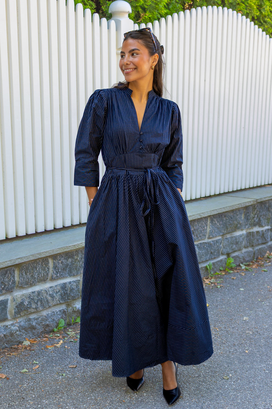 Maria Dress Pinstripe