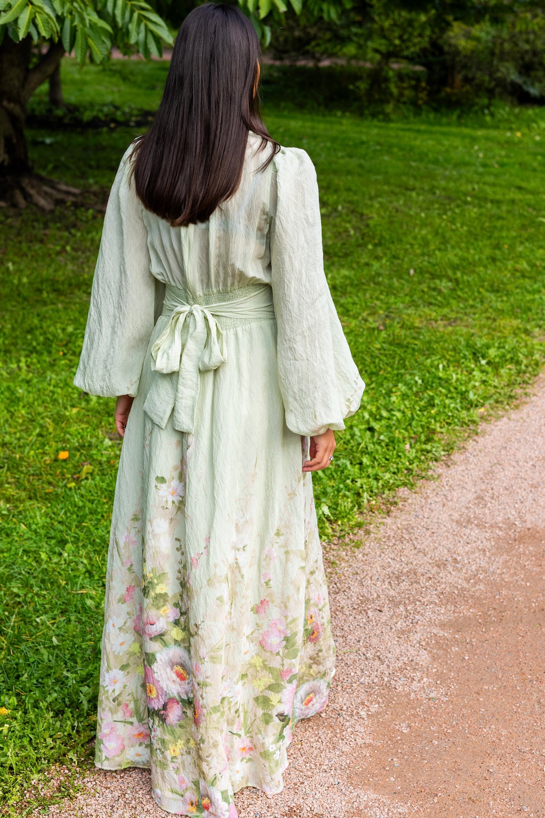 Viscose V-Neck Dress Growing Garden