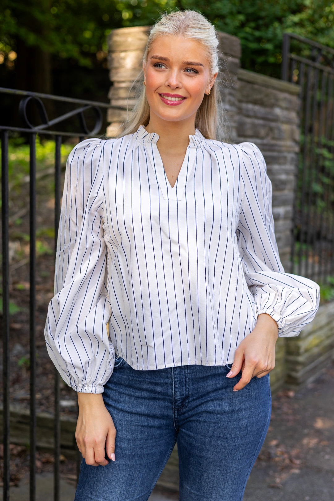 Infinity Blouse Cream Stripe