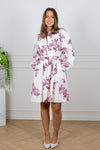 Avira Dress Pink Shadow Flower Print