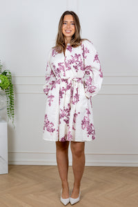 Avira Dress Pink Shadow Flower Print