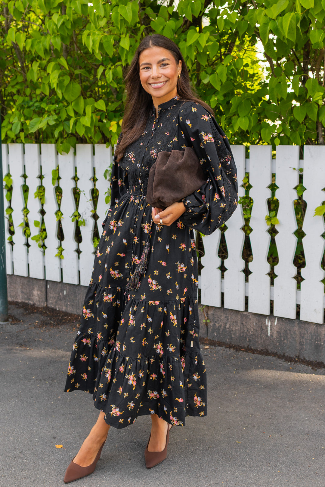Winter Cotton Midi Dress Petite Flowers