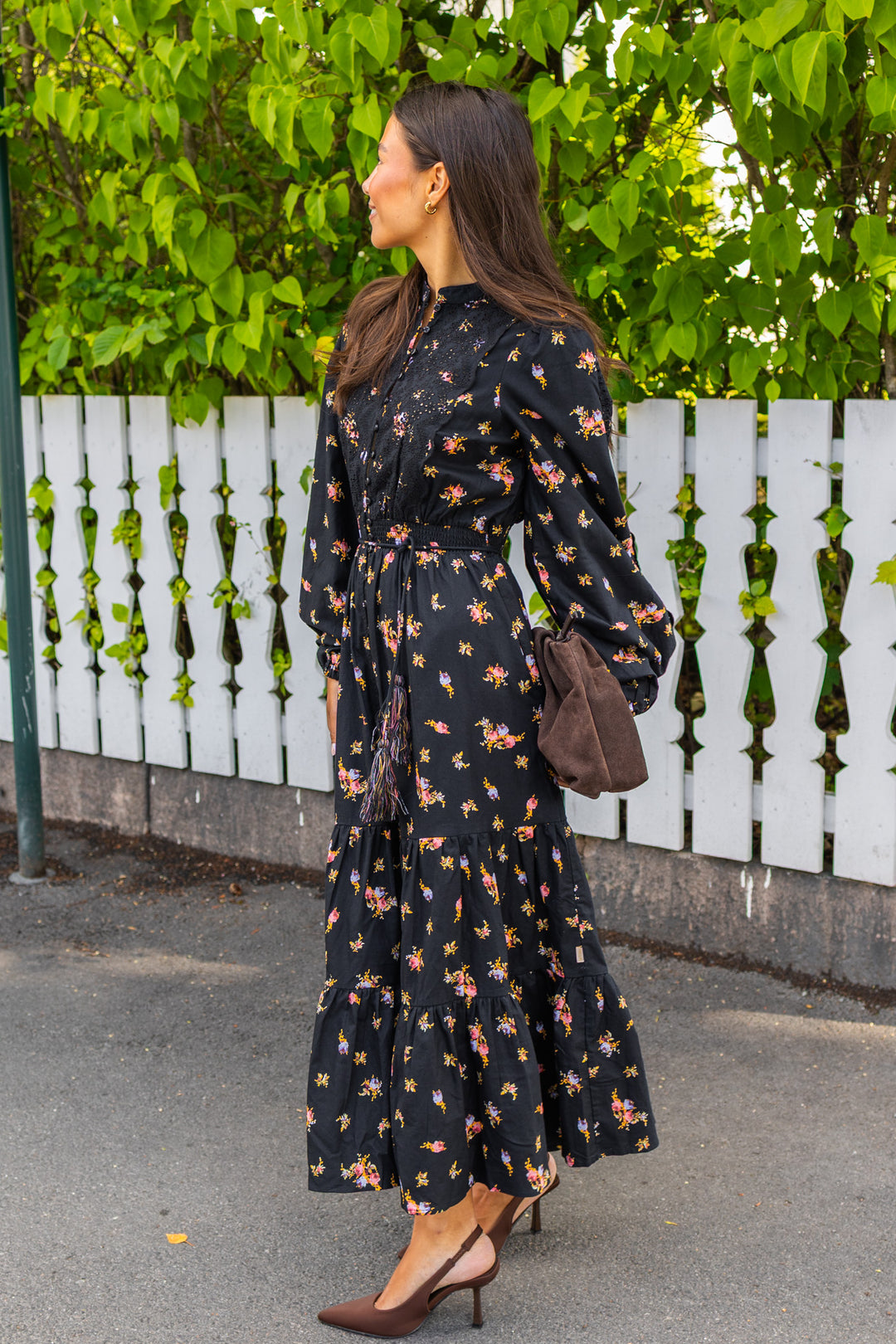 Winter Cotton Midi Dress Petite Flowers