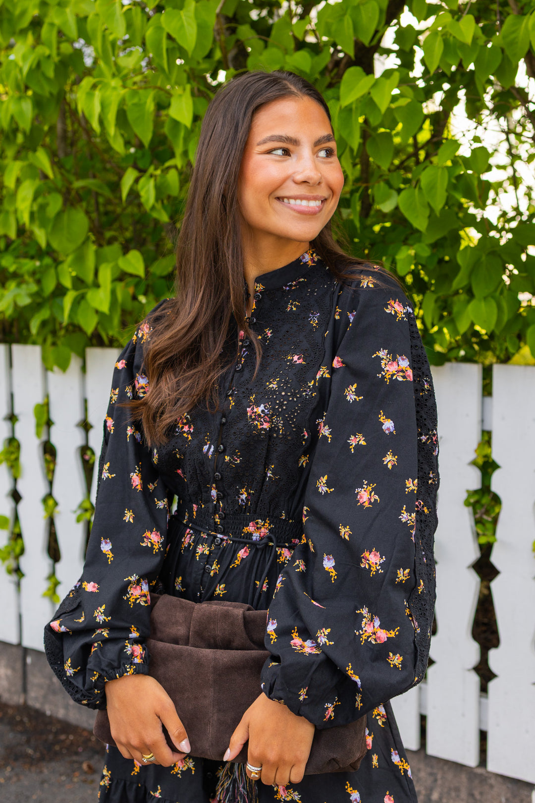 Winter Cotton Midi Dress Petite Flowers