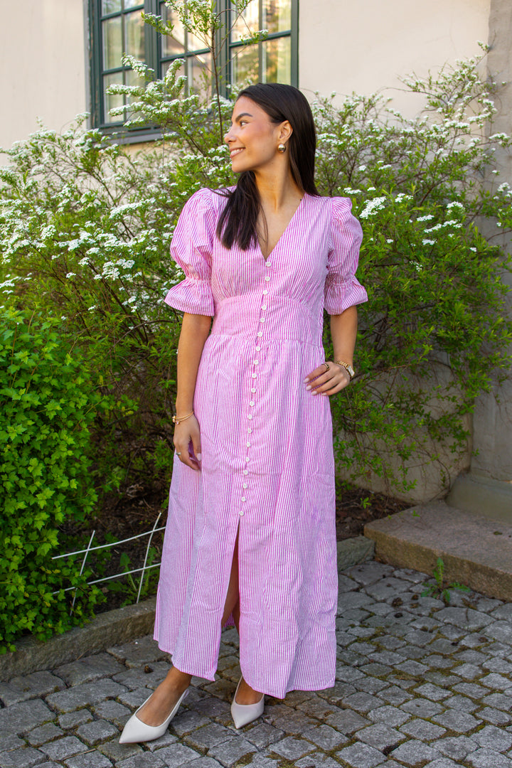 Andrea Dress Pink Seersucker