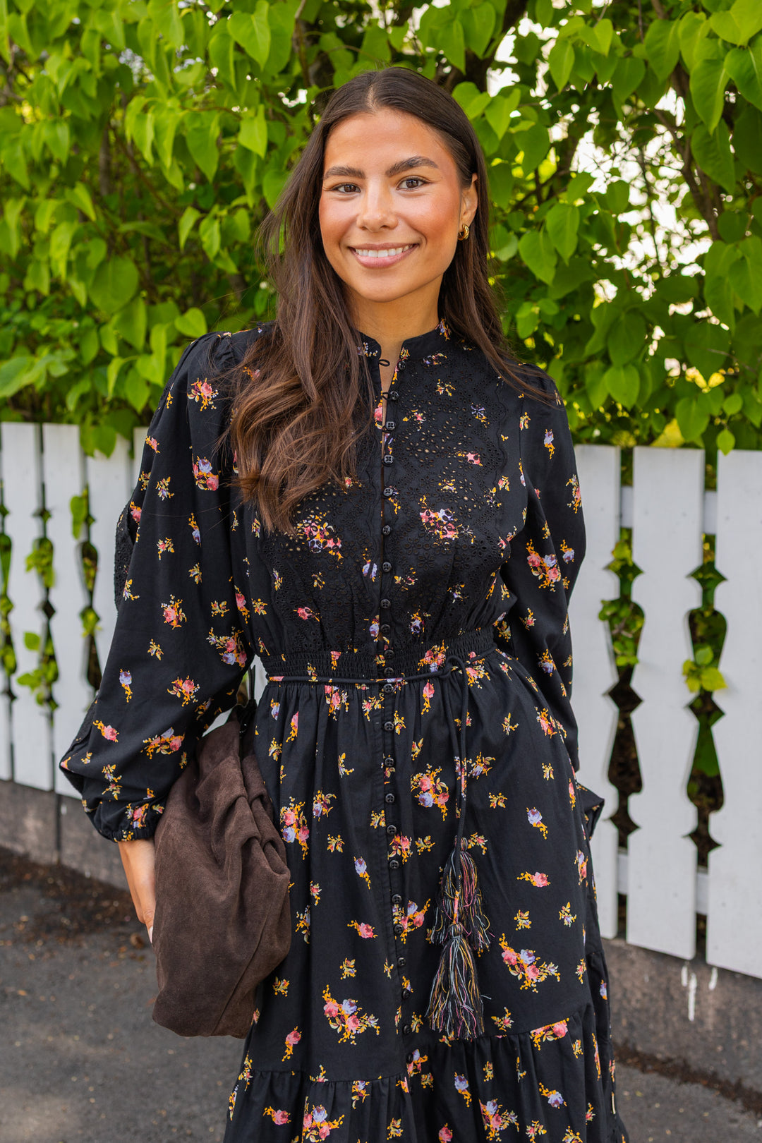 Winter Cotton Midi Dress Petite Flowers