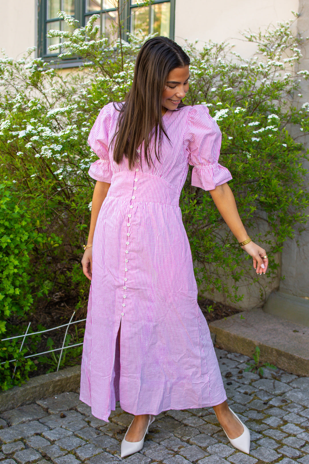 Andrea Dress Pink Seersucker