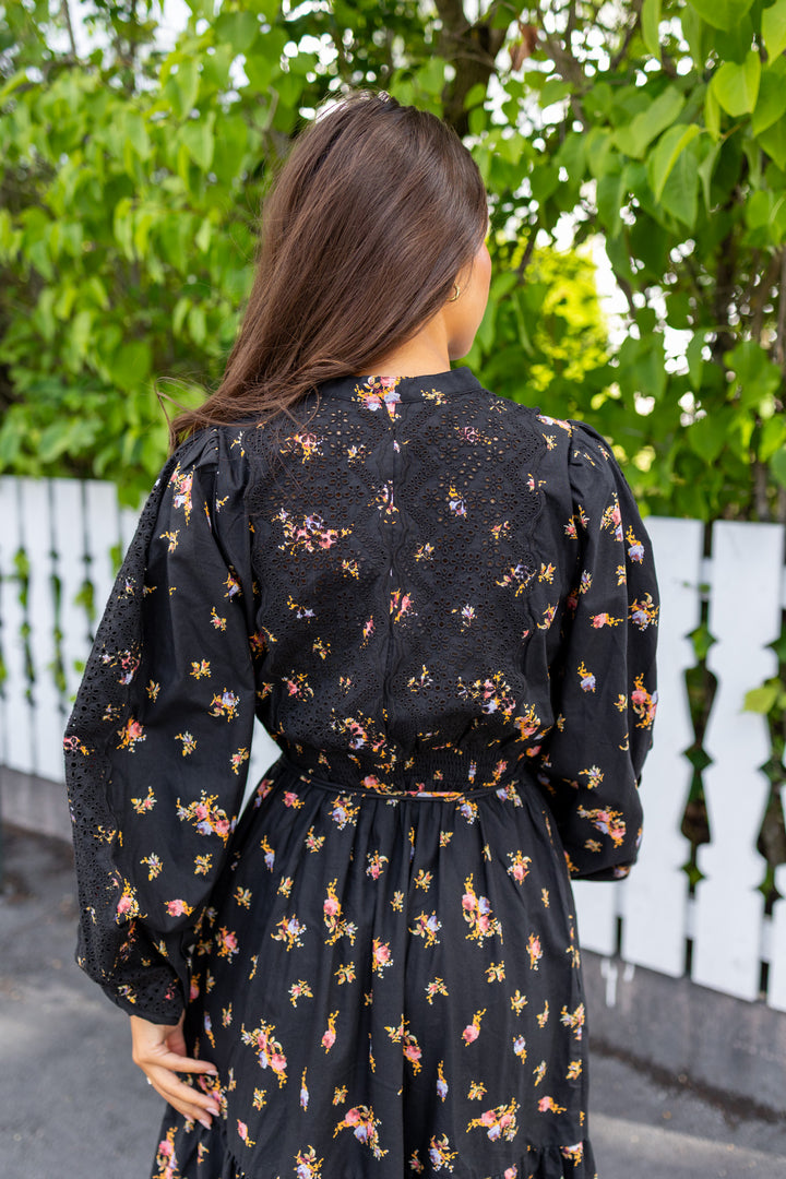 Winter Cotton Midi Dress Petite Flowers