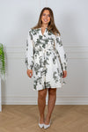 Avira Dress Smokey Olive Shadow Flower