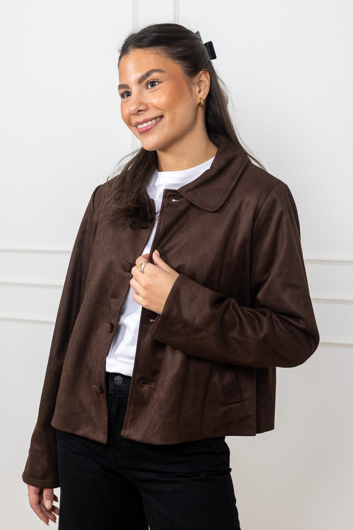 Nilo Suede Jacket Dark Brown