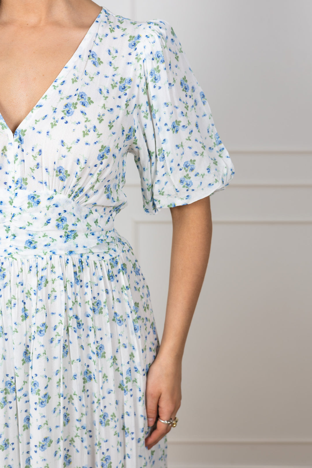 Leonora Dress Blue Fleur Georgette