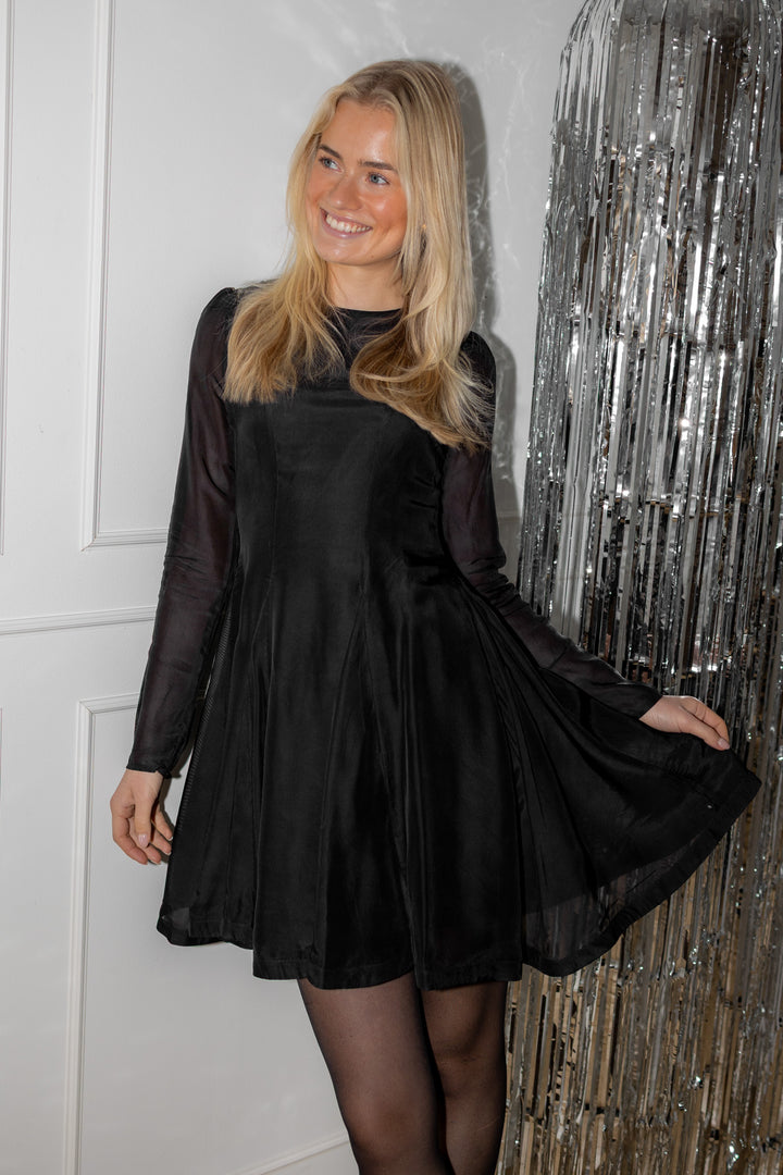 Organza Fitted Dress Black