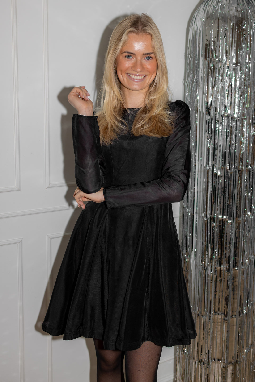 Organza Fitted Dress Black