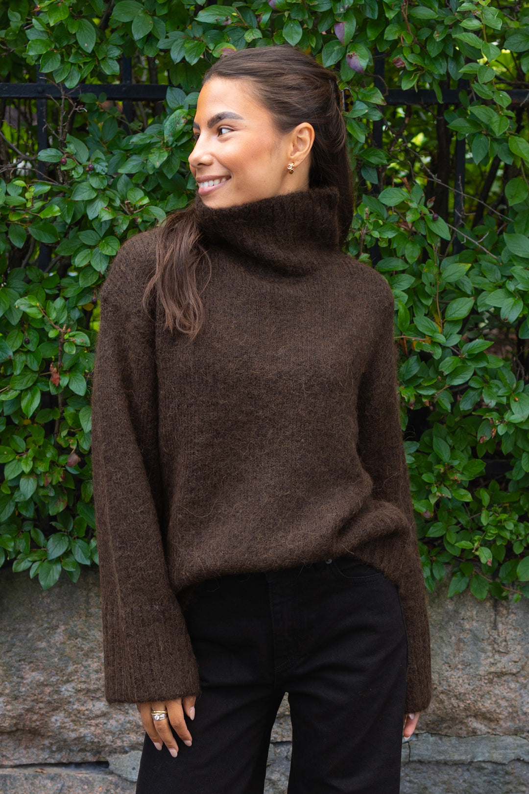 Gabriella Ls Knit High Neck Delicioso Melange