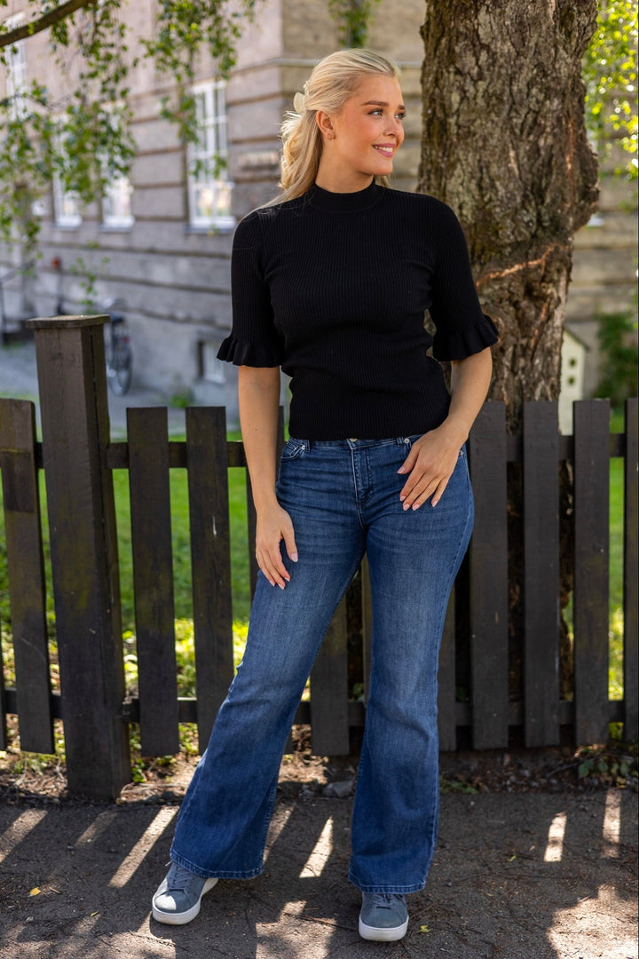 Mikke Ss Knit Top Black