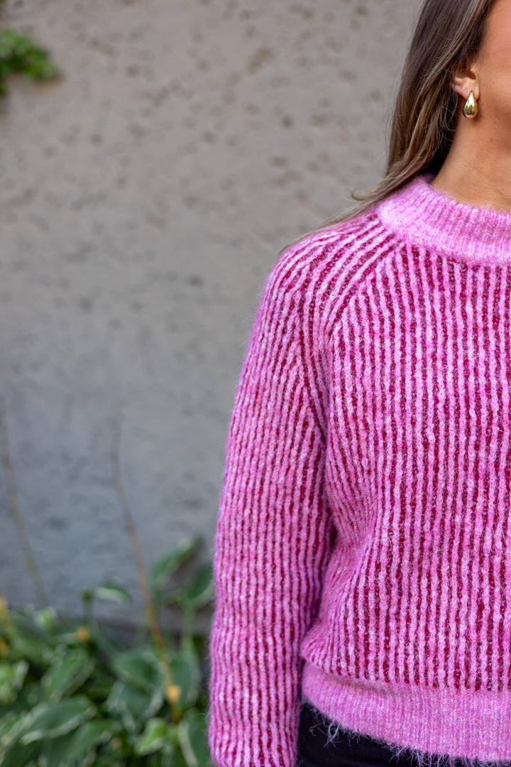 Senna Knit Pullover Rose/Red
