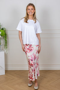 Laurina Skirt Pink Shadow Flower Print