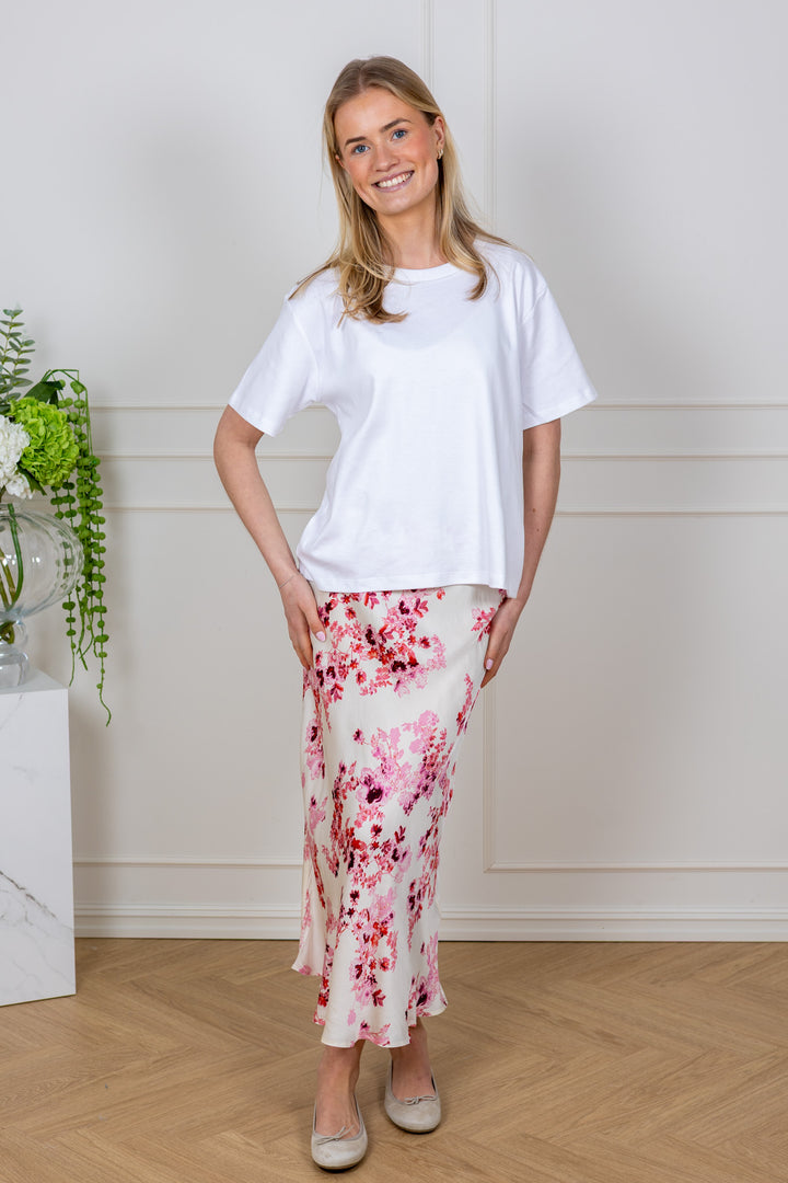 Laurina Skirt Pink Shadow Flower Print