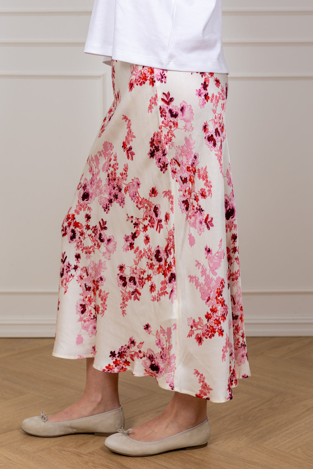Laurina Skirt Pink Shadow Flower Print