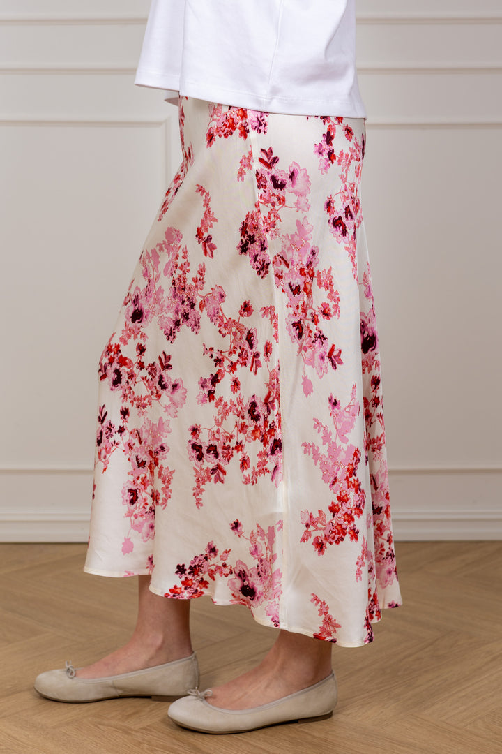 Laurina Skirt Pink Shadow Flower Print