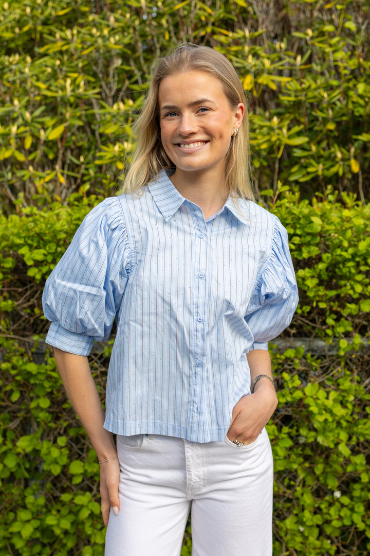Etta Stripe Stone Shirt Light Blue